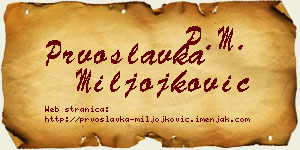 Prvoslavka Miljojković vizit kartica